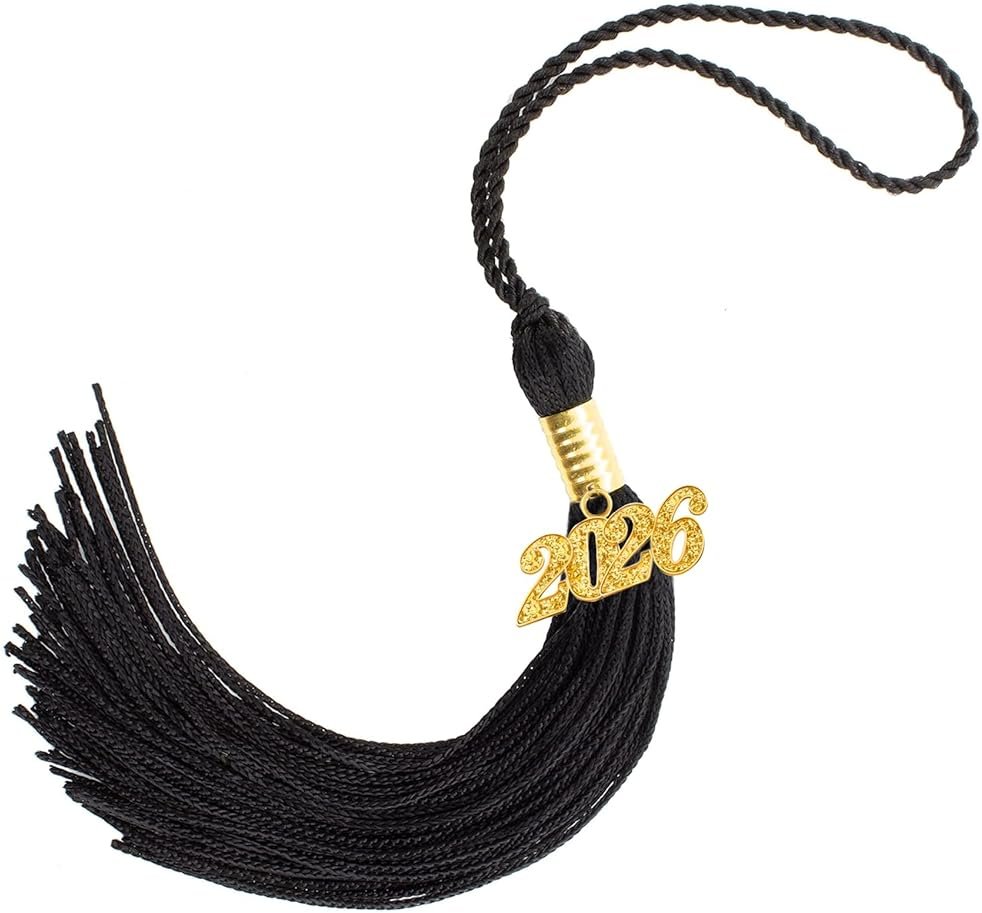 2026 Graduation Tassel, Graduation Tassel Black 2026 Grad Cap Tassels for Graduate Cap Hat Decorations with 2026 Year Gold Charm for Graduations Ceremonies Accessories - Product Image