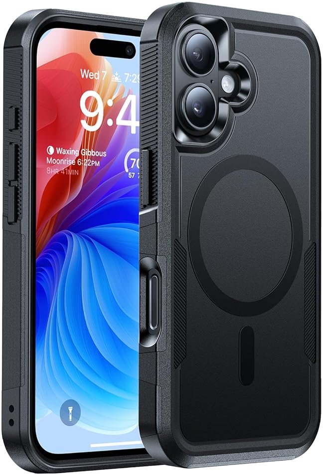 DEVISELOVE Magnetic for iPhone 17 Case Military-Grade Dual-Layer Shockproof, Heavy Duty Rugged Protection Phone Case [Fit for MagSafe] Anti-Fingerprint Anti-Scratch for iPhone17 Cover 6.3", Black - Product Image