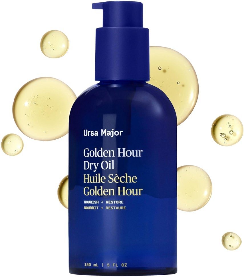 Ursa Major Golden Hour Dry Oil | Nourishes, Moisturizes & Supports Skin’s Barrier | Fast-absorbing, Natural Body & Hair Oil | Conditions and Detangles Hair | Vegan, Cruelty-Free, Non-Toxic | 5 ounce - Product Image