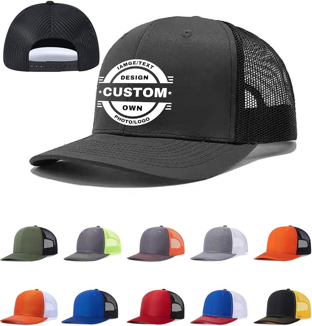 Custom Hats Bulk Design Your own Custom Trucker hat with Logo/Text Customized Baseball Cap Personalized Hats for Men/Women - Product Image