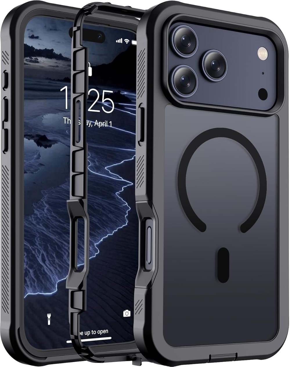 jaroco Magnetic for iPhone 17 Pro Max Case, [Compatible with MagSafe][Military Grade Drop Protection][Heavy Duty Protection][Non-Slip][Shockproof] 2-Layer Durable Bumper Phone Case 6.9''-Black - Product Image