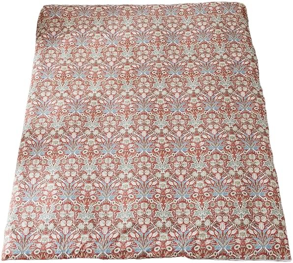 Arzocolia 100% Cotton Futon Cover for Japanese Futon Floor Mattress with Zipper Twin Full Queen Machine Washable Super Soft (Red Toned Flower, Full) - Product Image