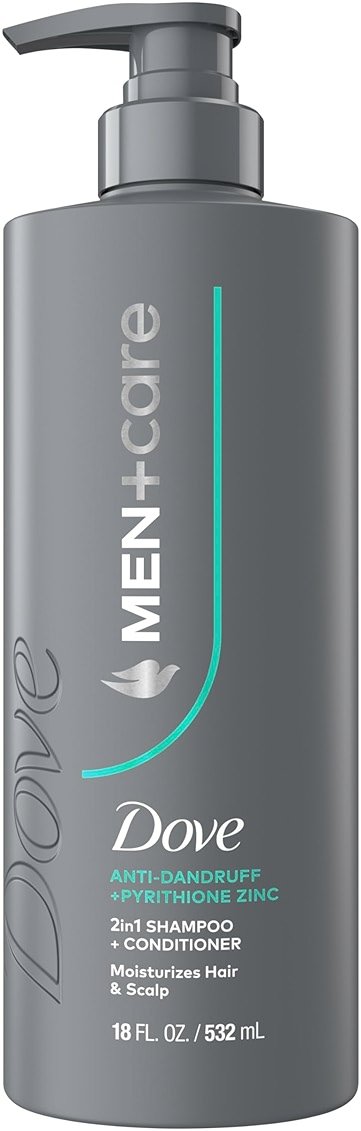Dove Men+Care 2-in-1 Shampoo + Conditioner 1 ct Dandruff Defense to Moisturize Hair & Scalp, with Pyrithione Zinc, 18 FL OZ - Product Image