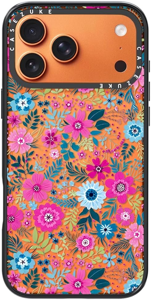 Clear TPU Phone Case Cover for iPhone with Design, Drop Protection, Cute Case for Girl Women (Clear-Flower1, iPhone 17 Pro Max) - Product Image