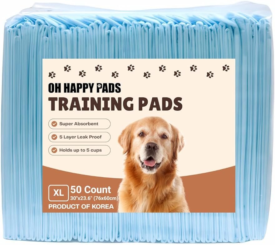 Dog Training Pads 50 Count, Extra Large 30" x 23.6" – 5-Layer Leak-Proof Puppy Pads with Super Absorbent Quick-Dry Top Sheet – Pee Pads for Puppies, Adult Dogs, Senior Dogs & Indoor Potty Training - Product Image