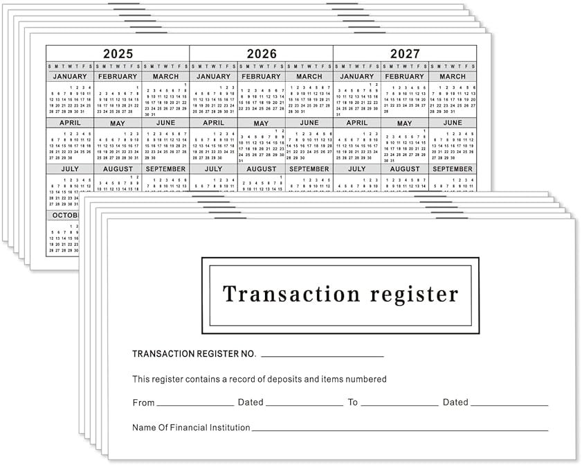 12 - Pack 6"×3" Check Registers for Personal Checkbook - Blank Ledger Transaction Registers for Personal or Business Bank, Saving Account, Deposit & Credit Card - Product Image