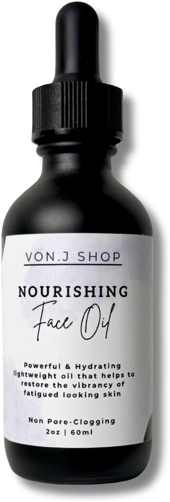 Vonj Dry Oil for Face - Jojoba, Rosehip & Japanese Camellia Seed Oil, Hydration Moisturizer, PeriMeno, MenoPause Skin Support, All Skin Types Non-Comedegenic Acne Care Vegan Skincare 2oz GIFT WRAPPED - Product Image