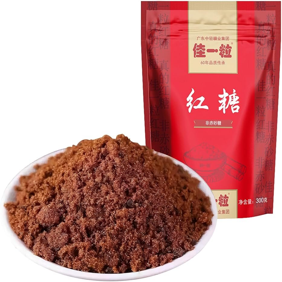 SXETBEAN Brown Sugar, Handmade Chinese Brown Sugar, No Additive, Dark Brown Sugar for Baking, Drinking, Cooking, 红糖, 10.5 oz/ 300g/ Bag (10.58oz/300g) - Product Image