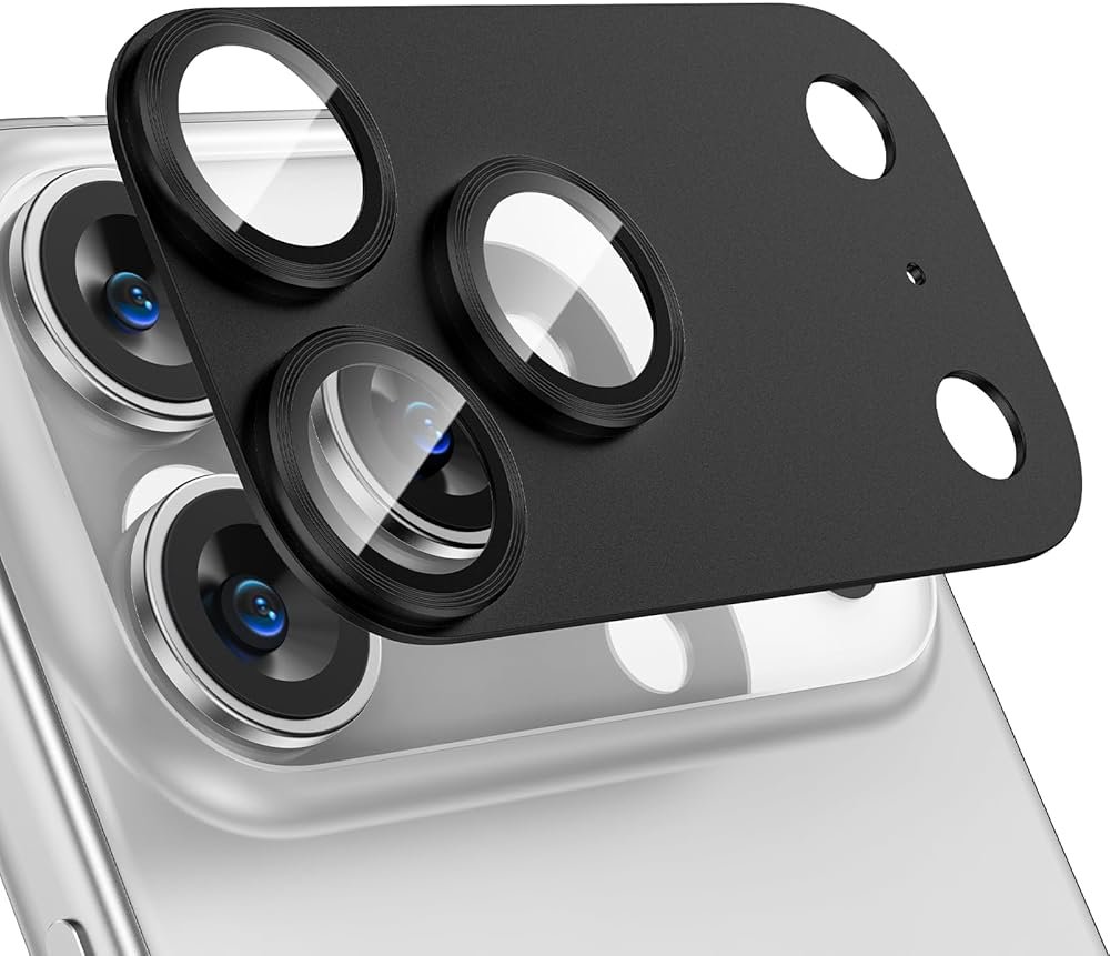 Tensea for iPhone 17 Pro Camera Lens Protector, Metal Aluminum Alloy Tempered Glass Cover Camera Screen Protector Accessories, Case Friendly - Product Image