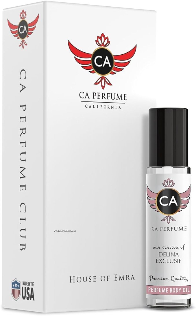 CA Perfume Impression of Delina Exclusif for Women Fragrance Oil Amber Scent Long Lasting Perfumes for Women Travel Size TSA Ready Mini Parfum Body Oil Roll-on 0.33 Fl Oz 10ml - Product Image