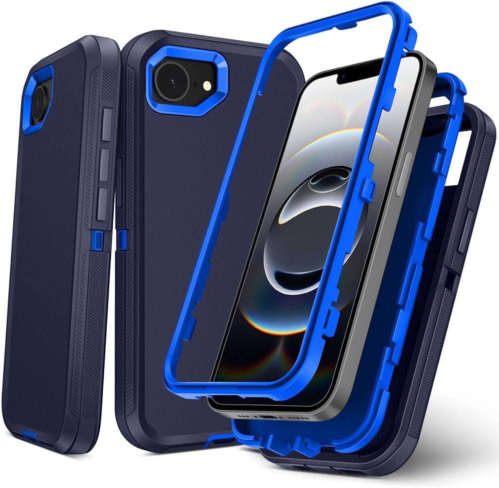 TOPAUX 3 Layer Heavy Duty Case for iPhone 17E,16E,Anti-Shock Hard Cover | Full Body Drop Protection,Impact Resistant,Flexible Soft Skin Protective,Hard Shell,Hybrid TPU Bumper,Port Cover - Product Image