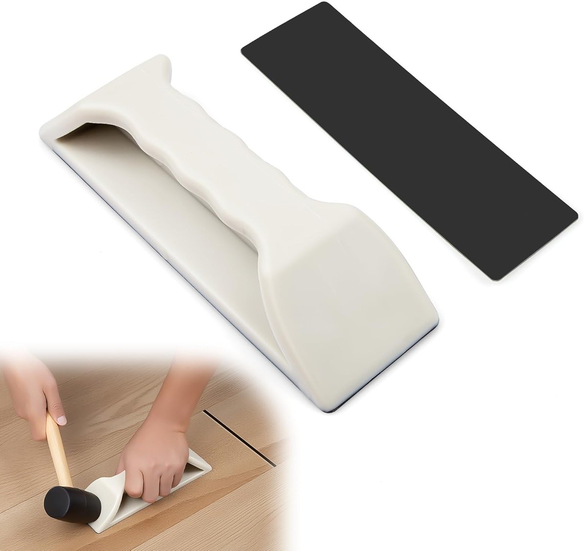 Floor Gap Fixer Tool Kit – Heavy-Duty Plank Grabber & Washable Adhesive Pad for Laminate, Vinyl, and Hardwood Flooring Repair (Only Plank Grabber) - Product Image