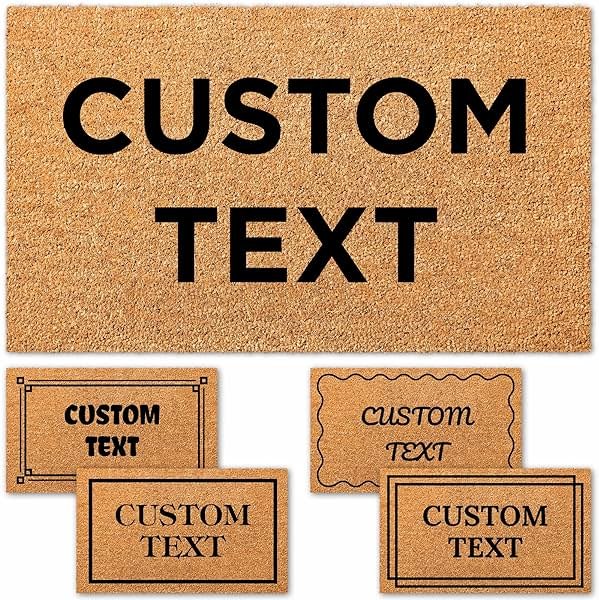 Personalized Door Mat, Custom Coir Doormat, Customize with Text, Front Door Mat, Indoor/Outdoor, Housewarming, Heavy Duty Slip Resistant Backing, Natural Coir Material - Product Image