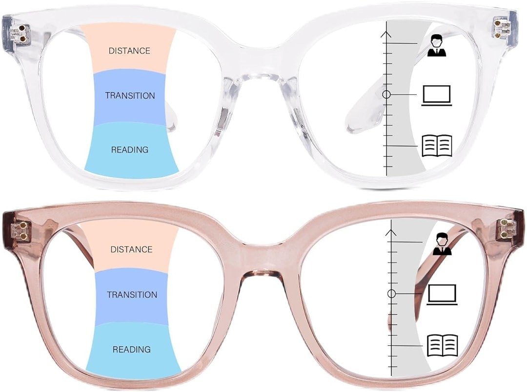 ZESAKER Progressive Multifocus Reading Glasses for Women Men Oversized Anti Blue Light Blocking Readers Square Eyeglasses - Product Image
