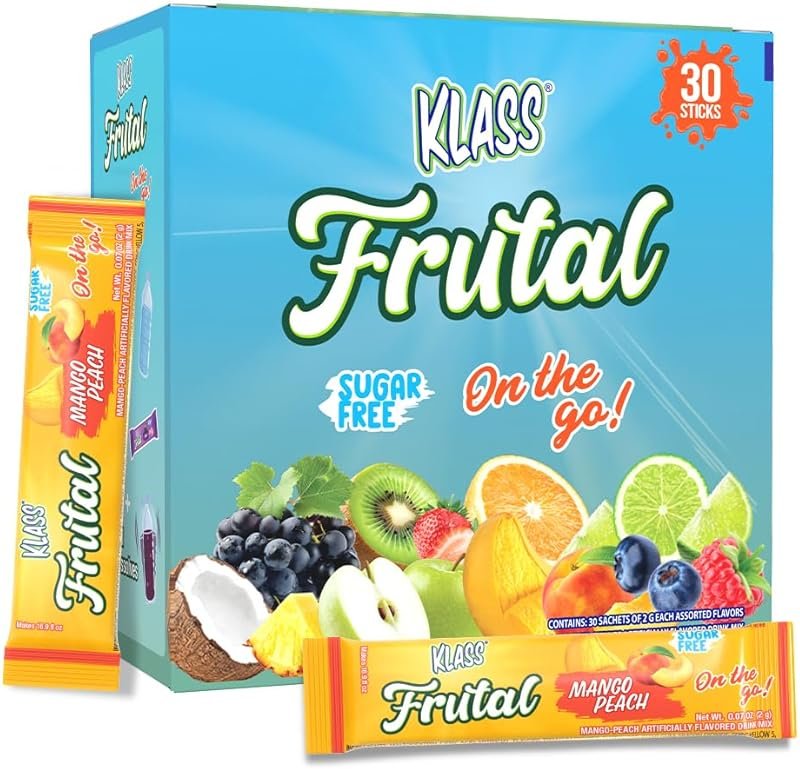 Árbol Frutal On-The-Go! | Powdered Drink Mix – Mango Peach Flavor, Sugar Free – 30 Stick Packs - Product Image