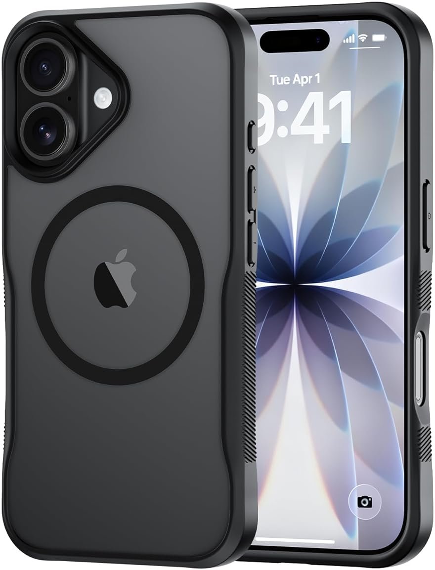 Diverbox for iPhone 17 Case,Compatible with MagSafe [Strong Magnets,Translucent Matte Shockproof Anti-Slip Anti-Fingerprint Slim Phone Case for iPhone 17 (Black) - Product Image