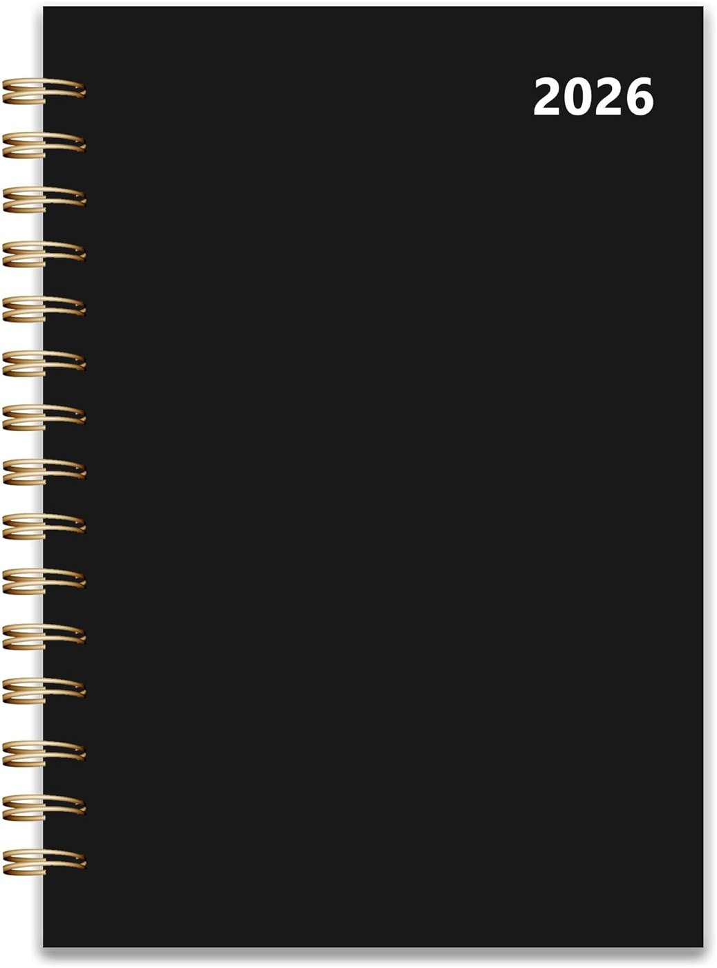 2026 Weekly and Monthly Planner, From January 2026 to December 2026, 5.5" x 8.5" Daily Planner for Productivity, Goal Setting & Time Management, Organizer for Work & School - Black Hard Cover - Product Image