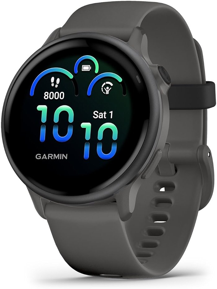 Garmin vívoactive® 6, Health and Fitness GPS Smartwatch, AMOLED Display, Up to 11 Days of Battery, Pebble Gray with Slate Band - Product Image
