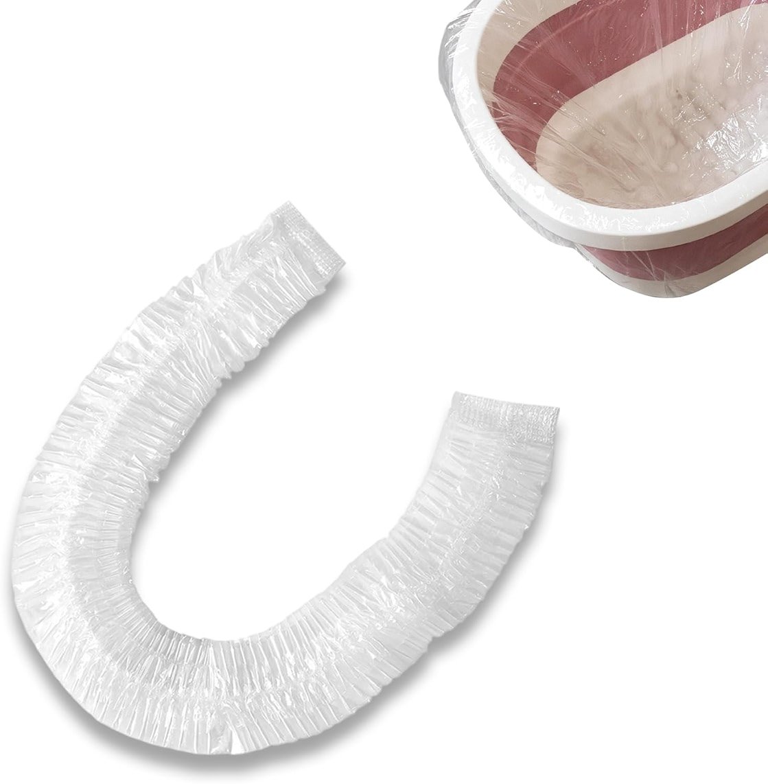 20 Pcs Transparent Disposable Pedicure Liners, Unbreakable Foot Pads for Foot Spa and Pedicure, One Size Fits Most with Elastic Band for Hotel, Home Use, Cleanliness and Hygiene in Pedicure Treatments - Product Image