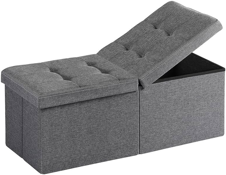 Snuvid 35-INCH Storage Ottoman Bench, Footrest with Storage, End of Bed Bench Coffee Table for Living Room, Bedroom, Entryway, Dark Gray - Product Image