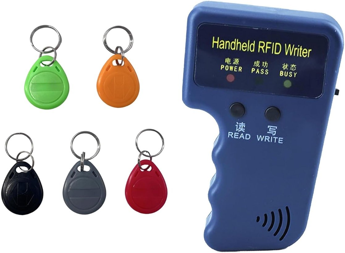Tqsbeyah RFID Reader Writer Handheld 125KHz RFID Writer Duplicator Smart ID Card Copier Used for HID1326/1346, AWID, T5577 or EM4305(Only Supports 125Khz) - Product Image