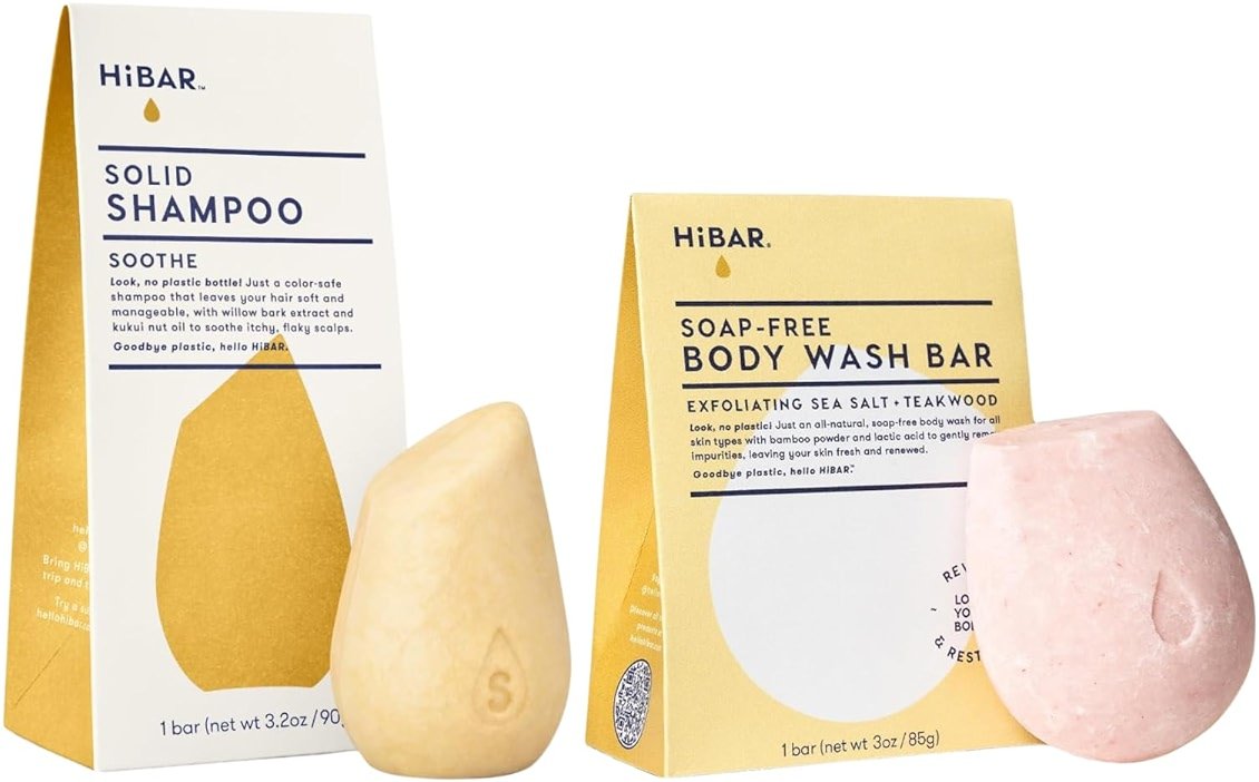 HIBAR - Exfoliate Body Bar & Soothe Shampoo Bar - Plastic, Soap and Paraben Free - Product Image