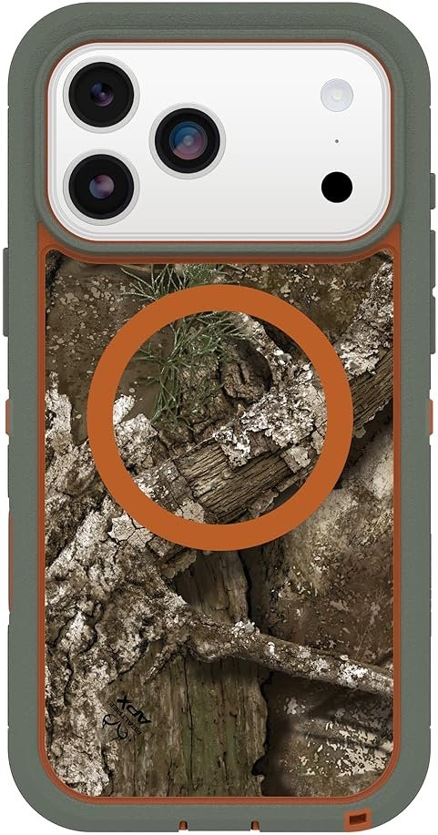 OtterBox iPhone 17 Pro Max Defender Series Pro XT Clear Case - Realtree - Green Camo - Tough, Rugged & Durable iPhone Case, Snaps on MagSafe - Product Image