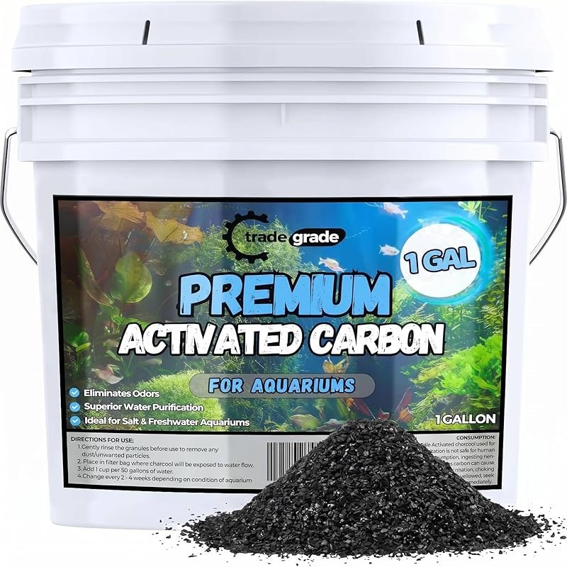 TradeGrade Premium Activated Carbon (1 Gallon) Granular Charcoal Filter Media for Aquariums & Water Purification - Product Image