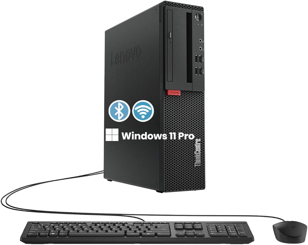 Lenovo ThinkCentre M710s SFF Desktop PC, Intel Core 6th Gen 3.7GHz, 8 GB RAM, 256 GB SSD, Keyboard and Mouse, Wi-Fi Adapter, Bluetooth, No DVD, Windows 11 Pro (Renewed) - Product Image