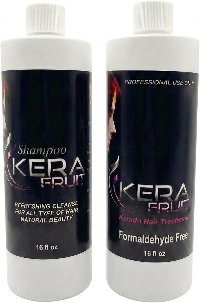 Kera Fruit Formaldehyde-Free Keratin Hair Treatment 16oz kit- for All Hair Types – Brazilian Blowout at Home, - Frizz Control & Repair for Sensitive Scalps - Cirugia Capilar Sin Formol Keratina - Product Image
