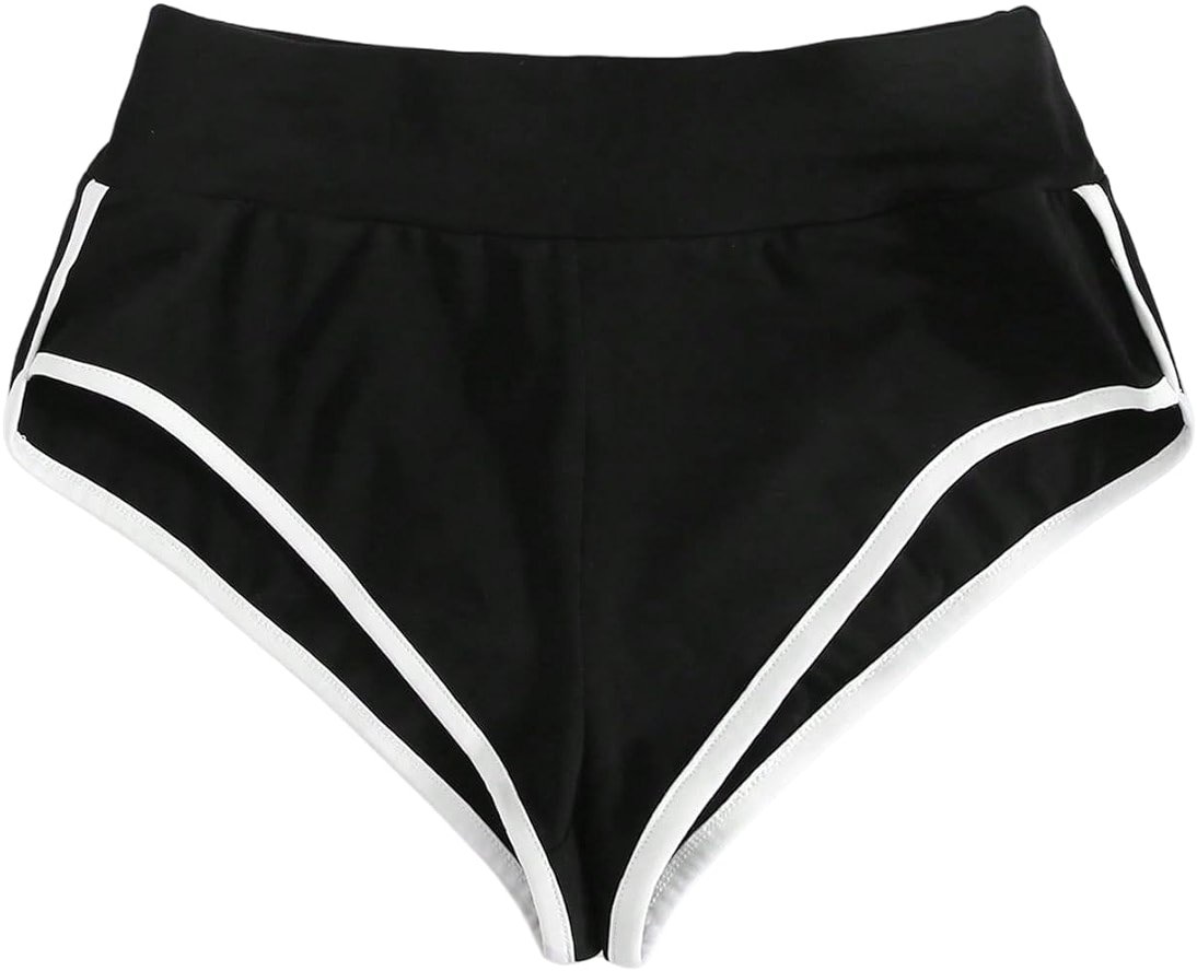 SHENHE Women's Workout Yoga Booty Shorts High Waist Retro Cheeky Dolphin Shorts - Product Image