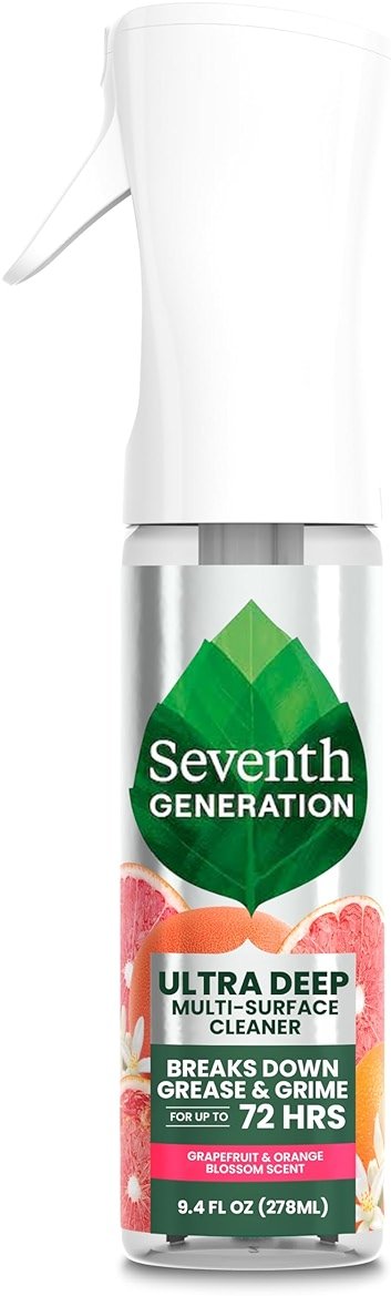 Seventh Generation Ultra Deep Probiotic Multi Surface Cleaner, 9.4 Fl Oz, Grapefruit & Orange, 80% USDA Biobased All Purpose Cleaning Spray, Breaks Down Tough Grease & Grime, Safe for Kids & Pets - Product Image