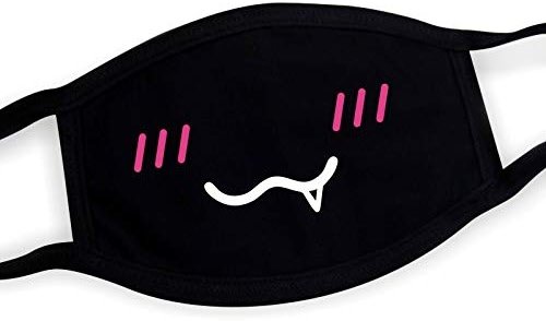 Suplove Unisex Cartoon Mouth Mask Reusable Face Masks 2 Pack Washable Cotton Face Protection for Adult Teens (2, Black26) - Product Image