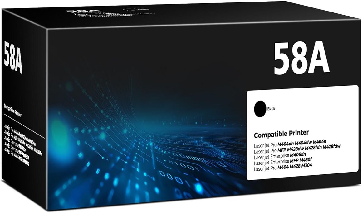 CF258A 58A Toner Cartridges Black for Laser Jet M404dn M428fdw Compatible with HP 58A 58X Toner Cartridges for Laser Jet Enterprise M404dn M404dw M404n M428fdw M428dw M428fdn MFP M304dn M406dn M430f - Product Image