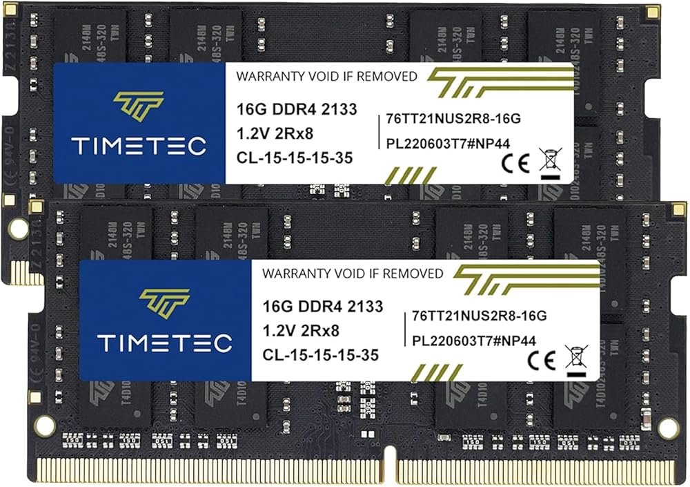Timetec Premium 32GB KIT (2x16GB) DDR4 2133MHz (PC4-2133P) PC4-17000 SODIMM Laptop RAM – 260-Pin 1.2V CL15 Non-ECC Unbuffered Memory Module for Laptop, Notebook, Mini PC, All-in-One - Product Image