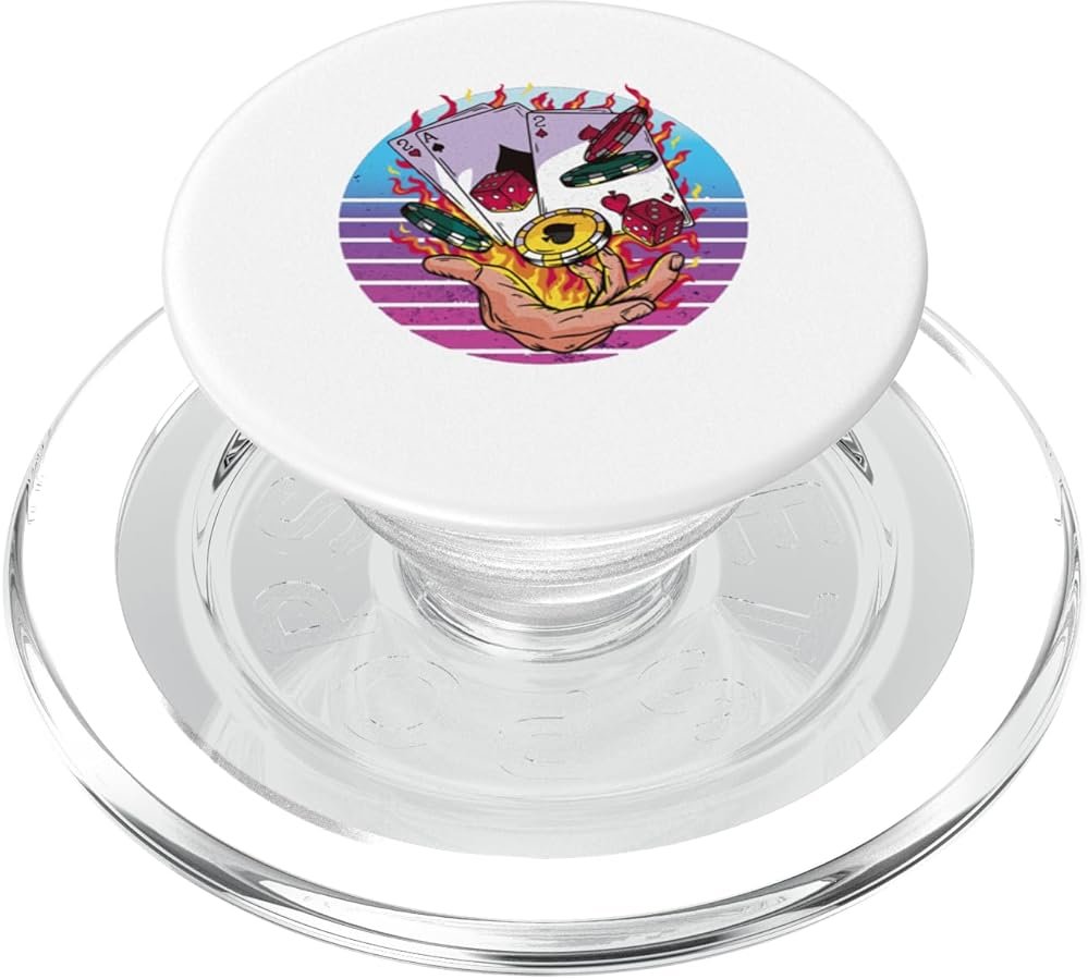 Gambling Poker Blackjack high-Stakes Adrenaline Cards dice PopSockets PopGrip for MagSafe - Product Image
