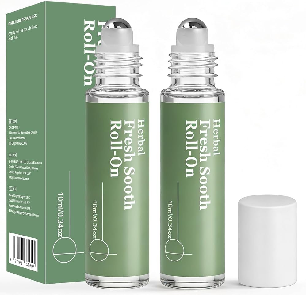 Vertigo Ease Roll On, 2PCS Vertigo Anti-Dizzy Roll-On, Fast-Acting Essential Oils with Natural Ingredients Outdoor and Everyday Portable Use - Product Image
