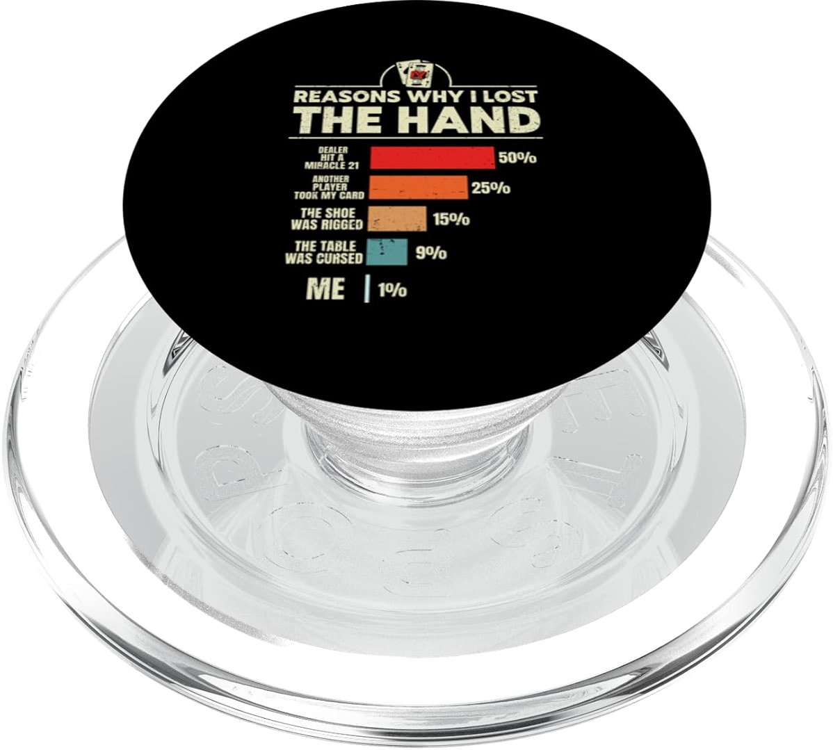 Blackjack Reasons why i Lost The Hand Funny Casino Card Game PopSockets PopGrip for MagSafe - Product Image