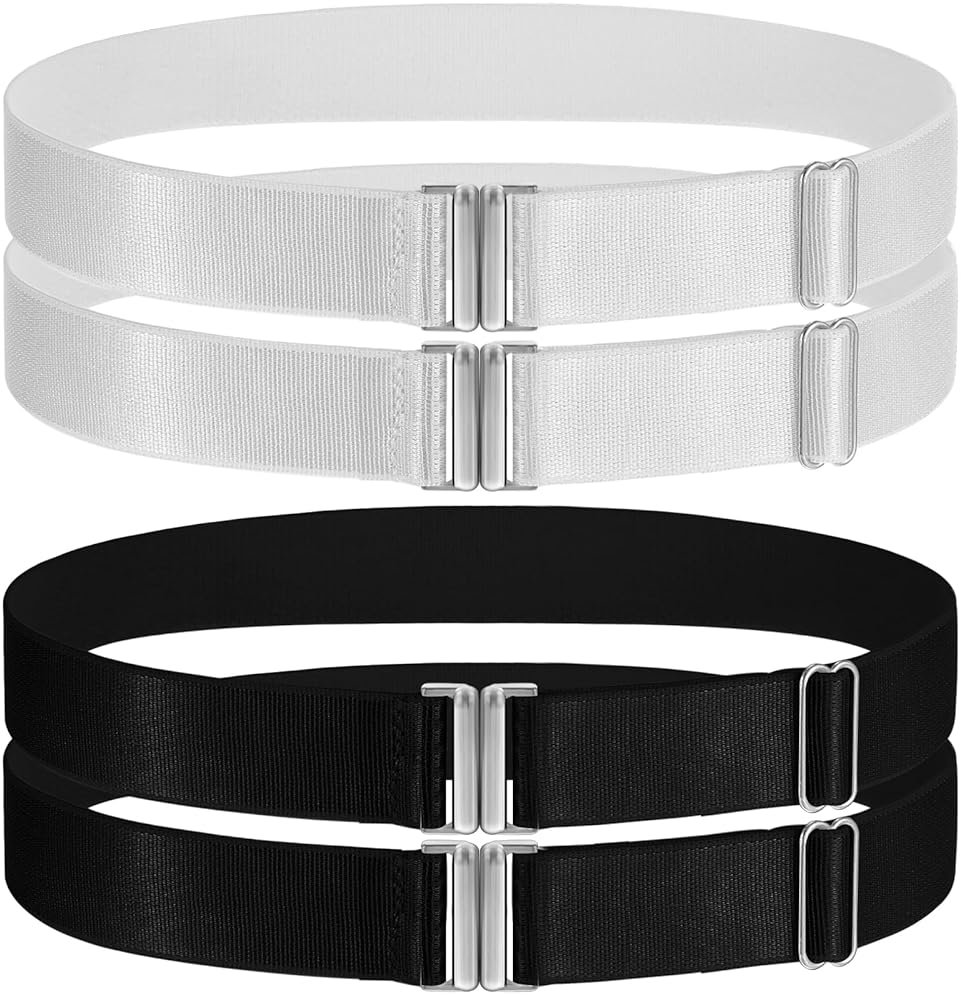Elegaperma 2 Pairs Leg Garters for Thigh,Black and White Adjustable Garter Belt,Elastic Thigh Garters for Women,Adjustable Stockings Garter with Buckle for Thighs High Socks for Parties and Daily Wear - Product Image