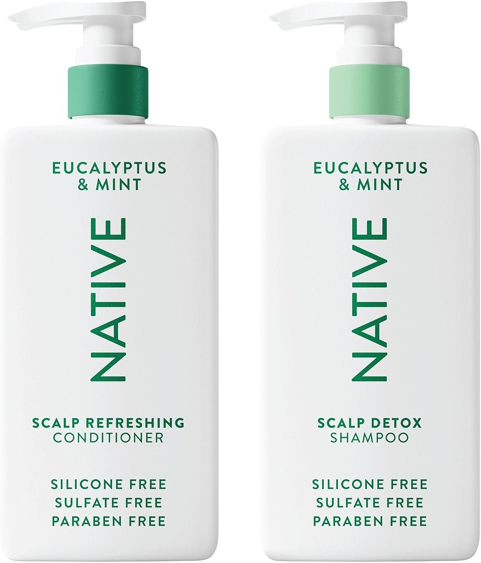 Native Scalp Detox Shampoo and Conditioner, Eucalyptus & Mint, Naturally Derived Ingredients | All Hair Types, Color & Treated, Fine to Dry Damaged, Sulfate & Dye Free - 2-Pack - Product Image