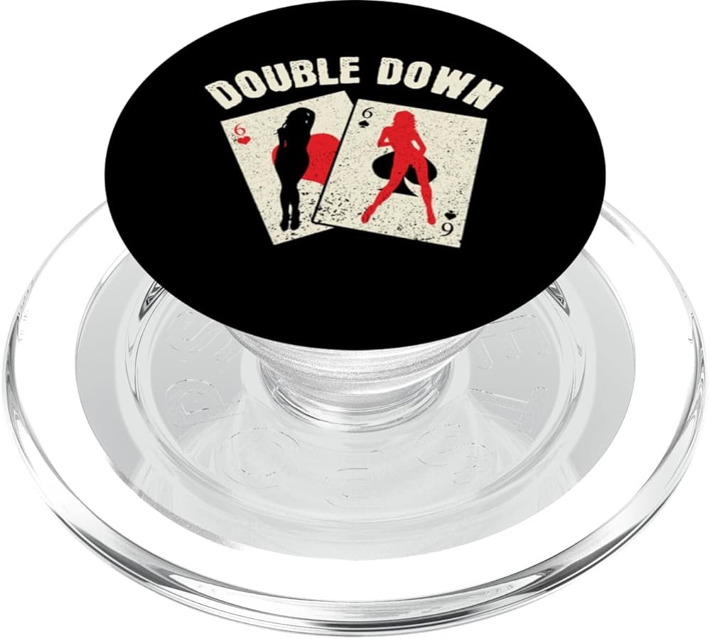 Double Down Funny Blackjack Casino Gambling 21 Blackjack PopSockets PopGrip for MagSafe - Product Image