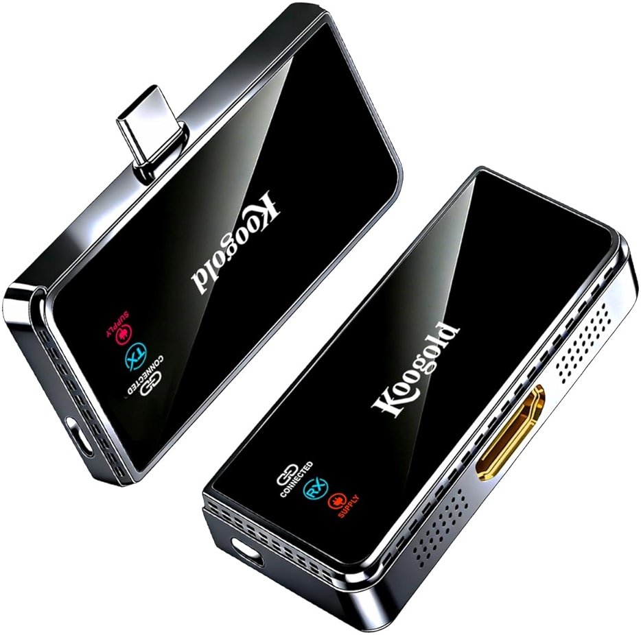 Wireless USB-C Transmitter and HDMI Receiver,Type-C to HDMI,4K Decode Input 1080P@60Hz Output,Plug and Play, Stream Content from Laptop,Tablet,Phone to TV,Monitor,Projector - Product Image