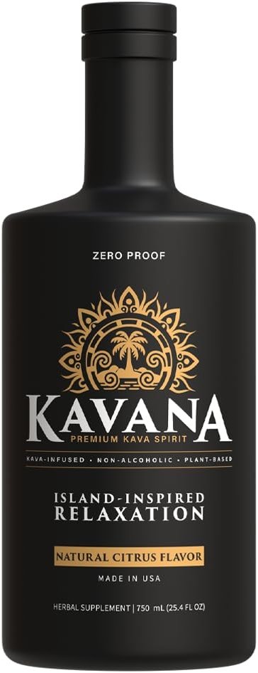 Kavana Kava Spirit 25 Oz - Alcohol-Free & Sugar-Free Kava Root Drink, Plant-Based Zero-Proof Alternative with Natural Citrus Flavor, Smooth Mocktails Non-Alcoholic Drinks Botanical Spirit, Made in USA - Product Image