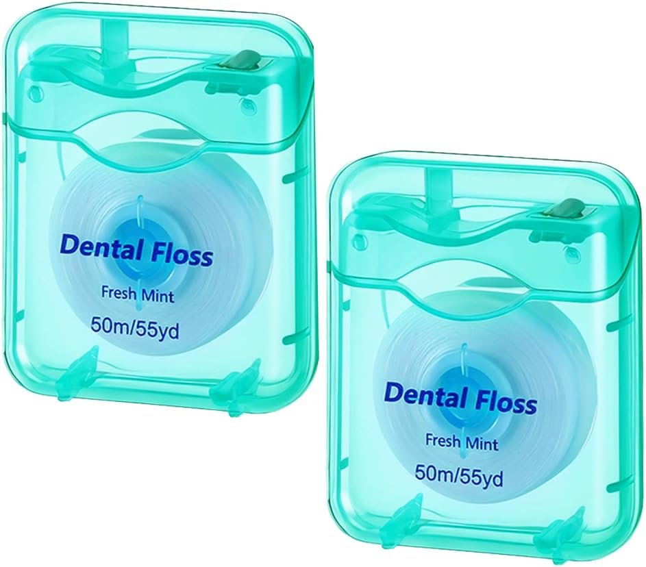 Sibba 2Pcs Deep Clean Dental Floss, Expanding Waxed Dental Floss for Daily Oral Care, Fresh Mint Smooth-Sliding Teeth String for Individuals with Tight & Small Gaps, 55Yd - Product Image