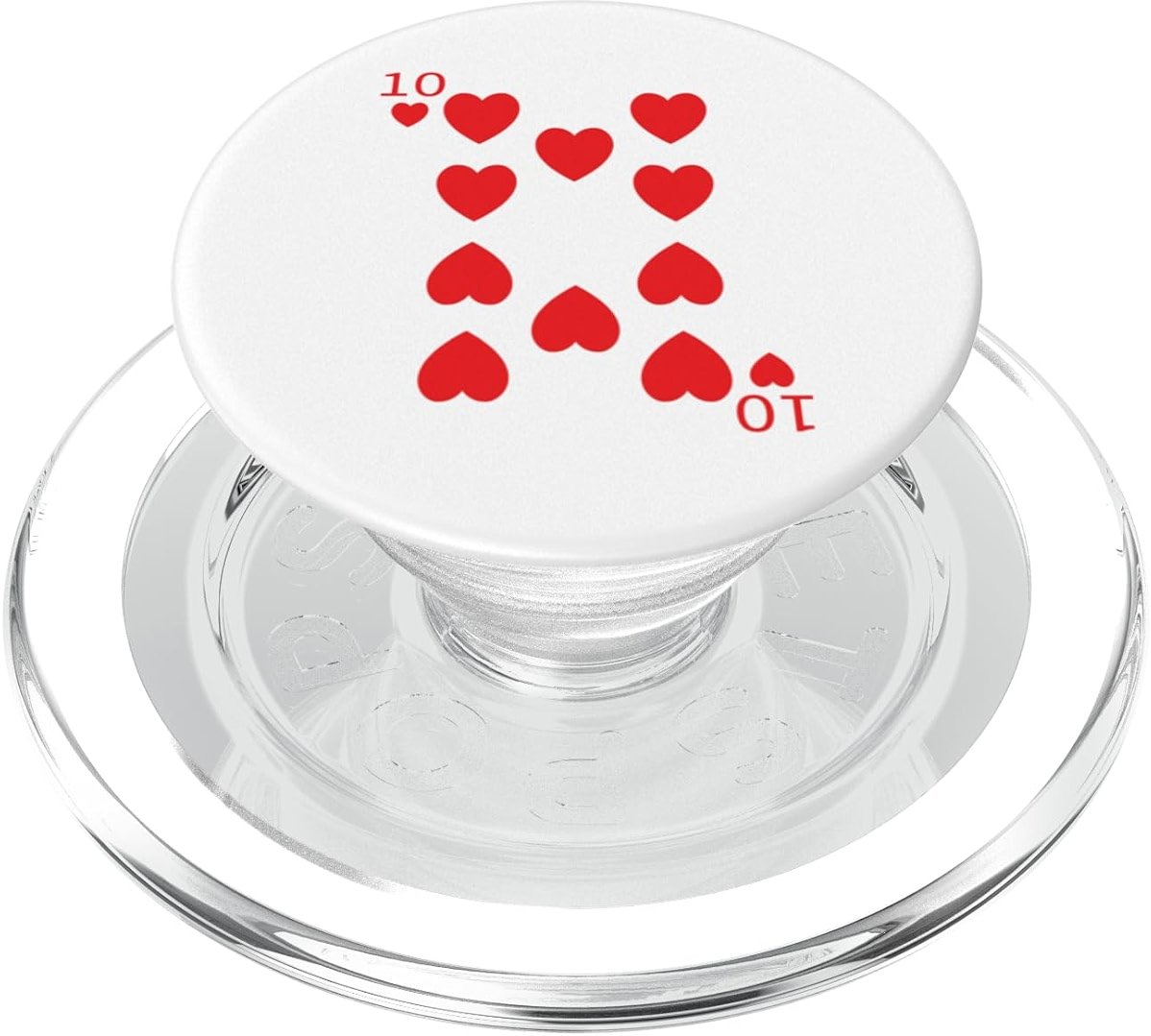 Ten (10) of Hearts Poker Card Playing Card Blackjack Card PopSockets PopGrip for MagSafe - Product Image