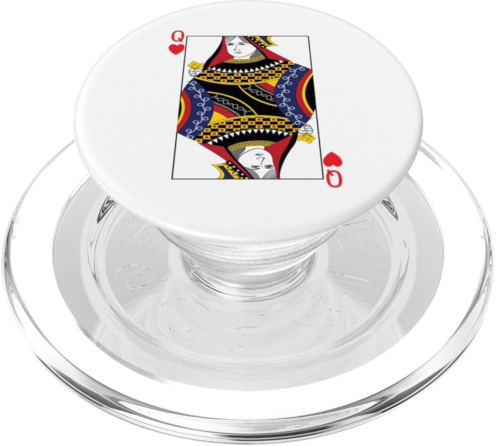 Queen of Hearts Poker Card Playing Card Blackjack Card PopSockets PopGrip for MagSafe - Product Image