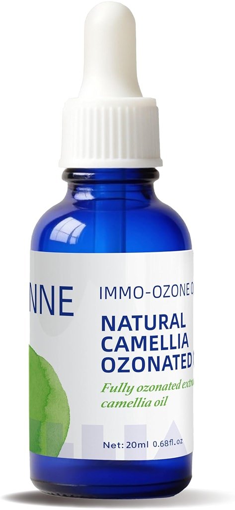 IMMO Ozonated Camellia Oil - 100% Natural & Organic for Oily & Sensitive Skin, Gentle Soothing Formula with Vitamin E, For The Whole Family, Glass Dropper 0.68 fl oz (20mL) - Product Image