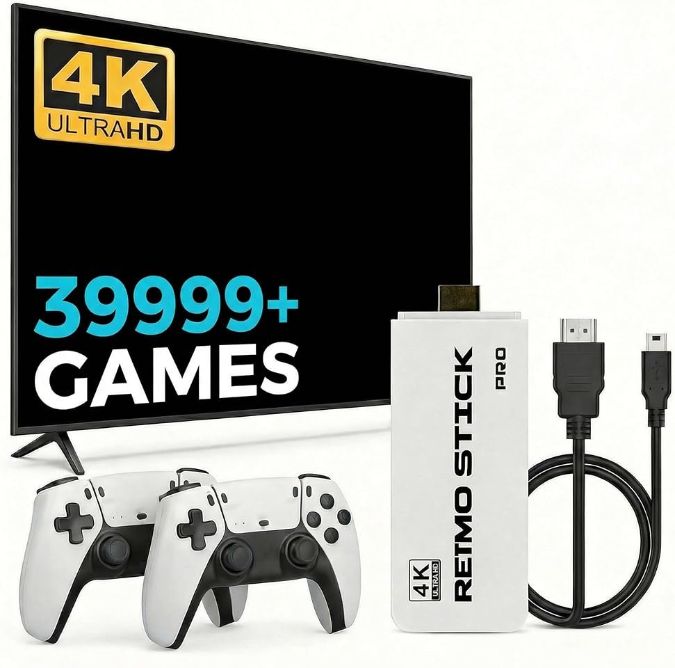 Nikodocr Retro Gaming Console Enjoy a Classic Gaming Experience Plug & Play Retro Game Tv Console Stick HDMI 4K Dual 2.4G Wireless Controllers Emulators - Product Image