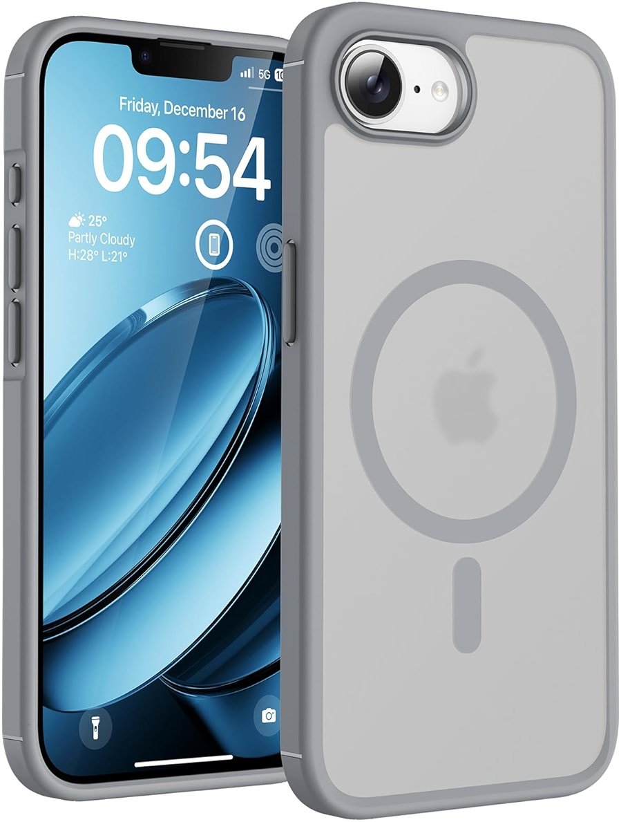 TOCOL for iPhone 17e Case, Compatible with Magsafe, Military Drop Protection, Slim Translucent Matte Shockproof for iPhone 17 e Case 6.1 inch (Grey) - Product Image