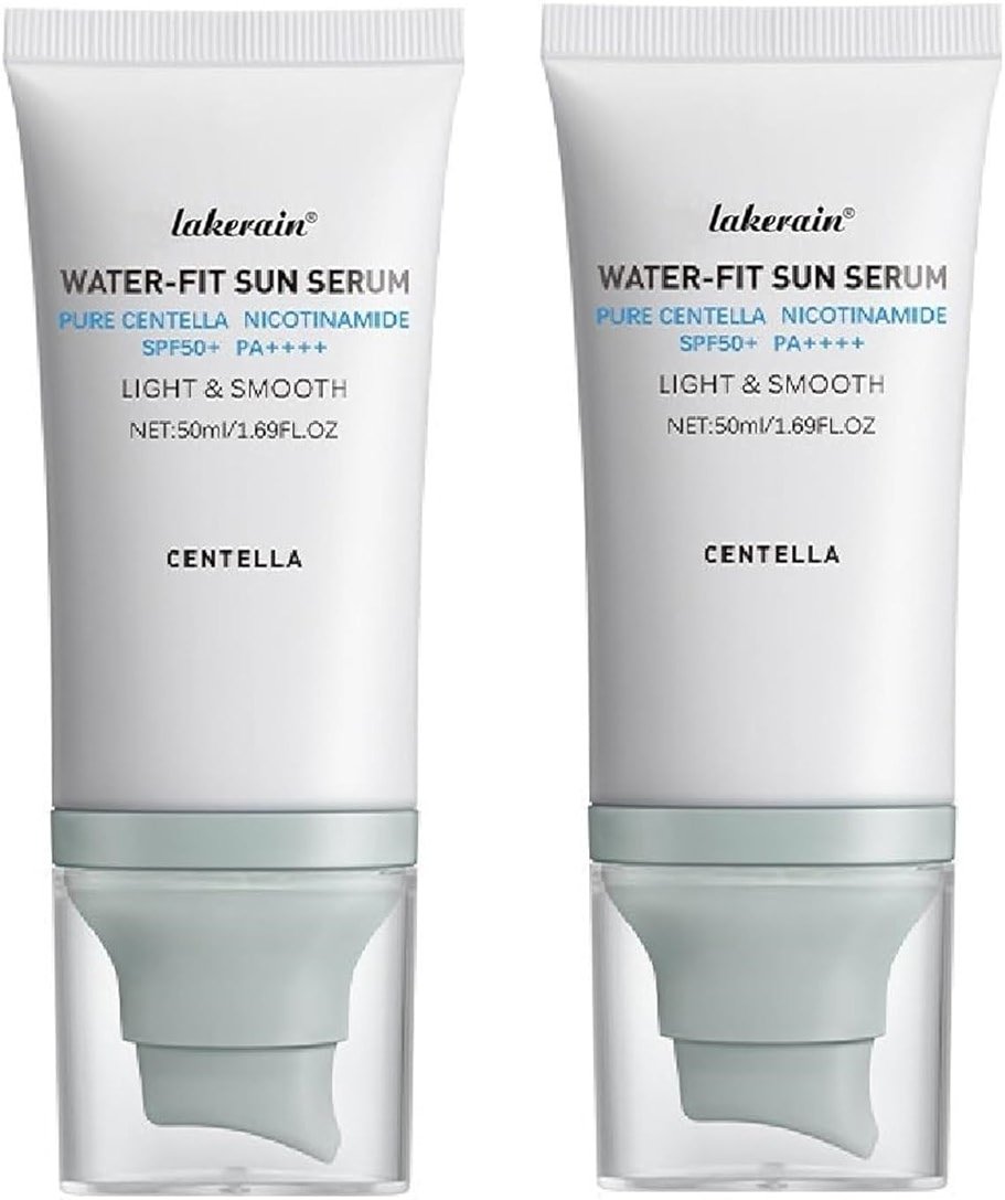 Madagascar Centella Sunscreen SPF 50, Face Sun Screen Long-Lasting Protection, No White Cast for Dry Oily Skin, Moisturizing Non-Sticky Centella Water-Fit Sun Serum for All Skin (2 PCS Blue) - Product Image